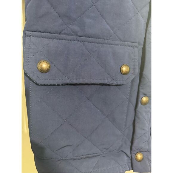 Vintage y2k Vineyard Vines diamond quilted chore barn coat lined XS navy jacket - Picture 6 of 13